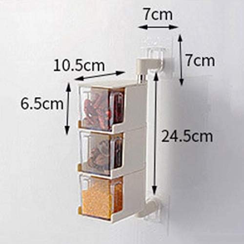 Organizador de cocina de condimentos giratorios adhesivos de 3 capas