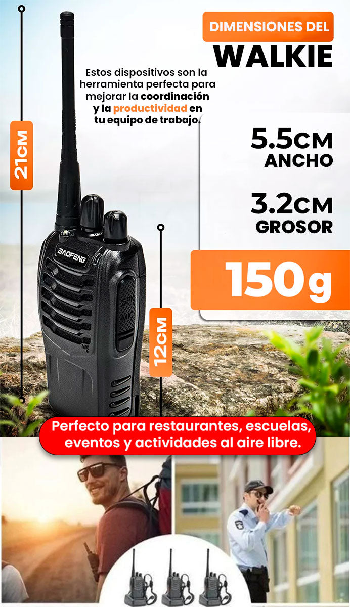 2X Walkie Talkie Pro 📡 ¡Conexión Extensa y Segura!