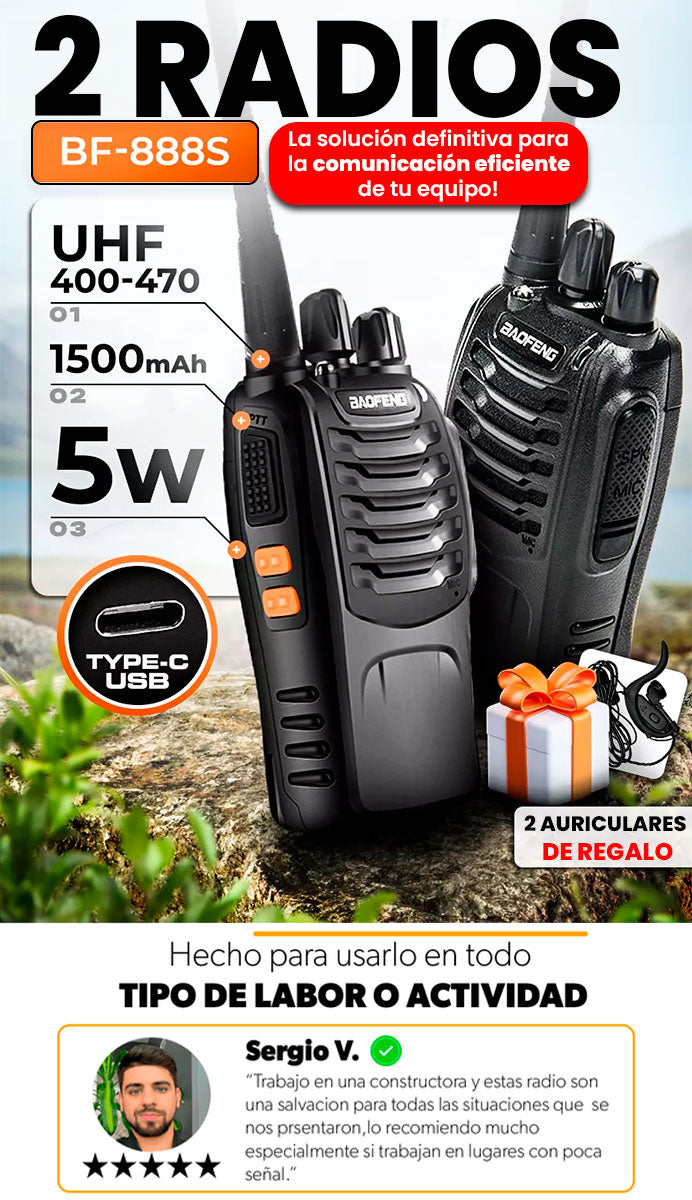 2X Walkie Talkie Pro 📡 ¡Conexión Extensa y Segura!