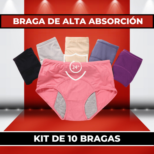 KIT 10 BRAGAS DE ALTA ABSORCIÓN | ¡24 horas de protección!